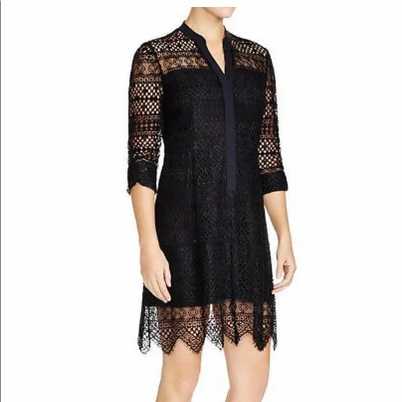 chinese dress ladies 2000s Elie Tahari Silk and Lace Dress (8) – Abigail Bell